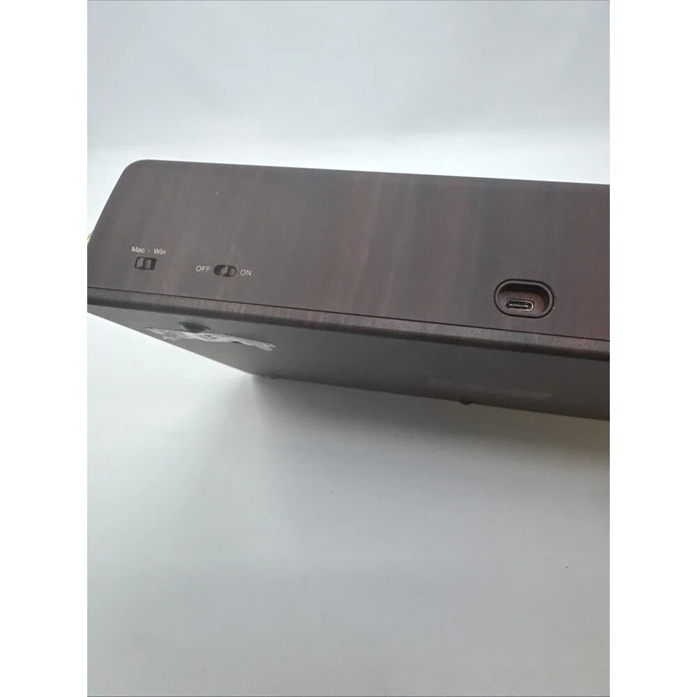 YUNZII QL75 Wireless Typewriter Retro Mechanical Keyboard, Brown Wooden Open Box